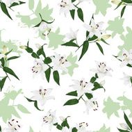 Lilies natural seamless vector background
