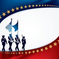 Parade Soldiers with Patriotic Background N2