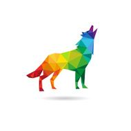 Wolf abstract isolated on a white backgrounds vector illustration N2