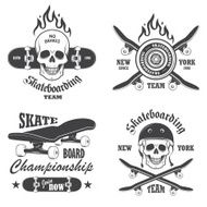 Set of skateboarding emblems labels and designed elements 1