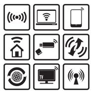 Wireless technology web icons set N3