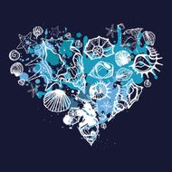 Heart of the shells Hand drawn illustration N3