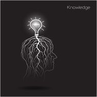 Creative light bulb shoot grow on human head symbol N2