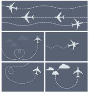 Plane flight - dotted trace of the airplane