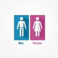 Man and Woman flat icon with shadows