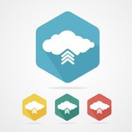 Vector Upload from cloud icon set