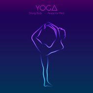 Yoga pose woman&#039;s silhouette N4
