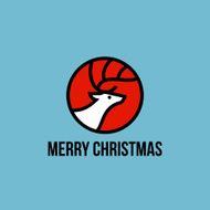 Christmas elk flat line icon