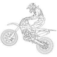 Motocross rider on a motorcycle N4