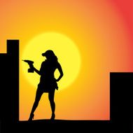 Vector silhouette of a woman N2157