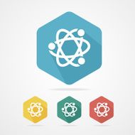 Vector flat atom icon Atom part symbol
