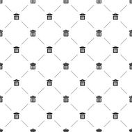 Vector seamless pattern trash can N2