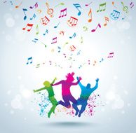 Music and young people Concept background