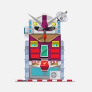 robot building - vector illustration