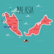 Malaysia map - vector illustration