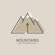 Mountains Vector logo in line style Mono logotype