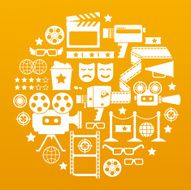 Composition with cinema symbols