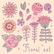 Set of floral elements isolated for your design N6