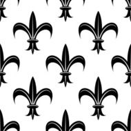 Seamless fleur-de-lis royal black pattern N2