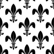 Black and white seamles fleur de lys pattern
