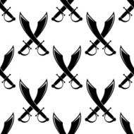 Crossed swords or cutlass seamless pattern