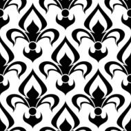 Seamless fleur-de-lis royal black pattern N3
