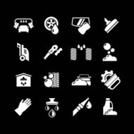 Set icons of car wash