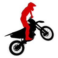 silhouettes Motocross rider on a motorcycle N2