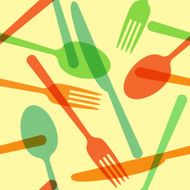 Colorful cutlery pattern