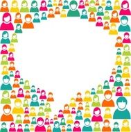 Blank bubble diversitiy social media people