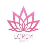 Beautiful pink lotus flower logo sign