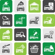 Silhouette Car and road services icons N3