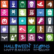 halloween icons colorful style