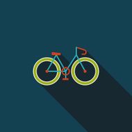 Bicycle flat icon with long shadow N2