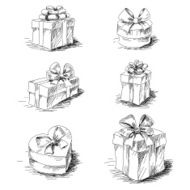 Gift boxes sketch