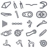 Simplified Bike Part Icons
