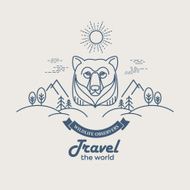 Wild animals Flat line illustration N5