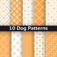 Set of dog seamless vector pattern
