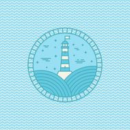 Vector lighthouse logo design template in trendy linear style