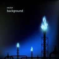 gas pipes with a blue flame
