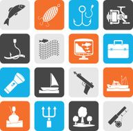 Silhouette Fishing industry icons