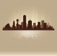Dallas Texas brown skyline city silhouette