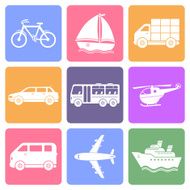 Transport flat icons