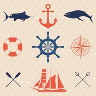 Set of sea signs and labels N3