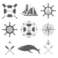 Set of sea signs and labels N4