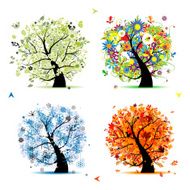 Art trees collection for your design four seasons