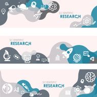 Scientific research Banners And Relevant Icon Set N7