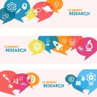 Scientific research Banners And Relevant Icon Set N8