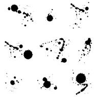 Set of black ink blots