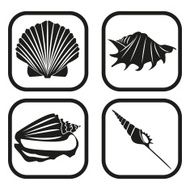Sea shell icon - four variations